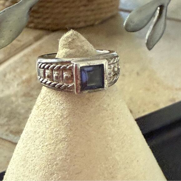 Judith Ripka Lolite 925 Sterling Silver Ring Size 6.75 - Picture 5 of 12